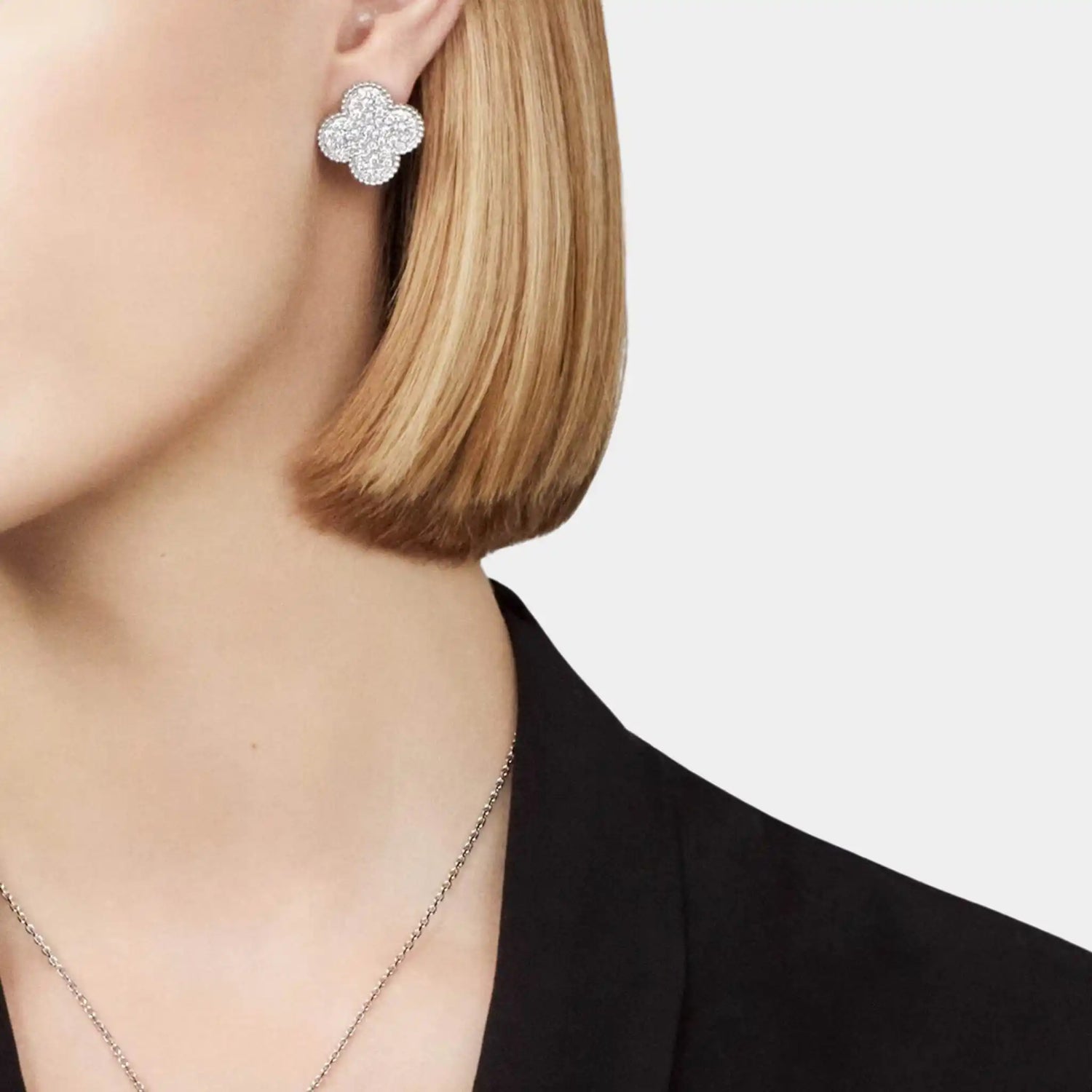Van Cleef Arpels Magic Alhambra Earrings White Gold Diamond – SANDS