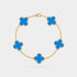 Van Cleef & Arpels Alhambra Gold Motifs Bracelet Agate, Front view , Linked  
