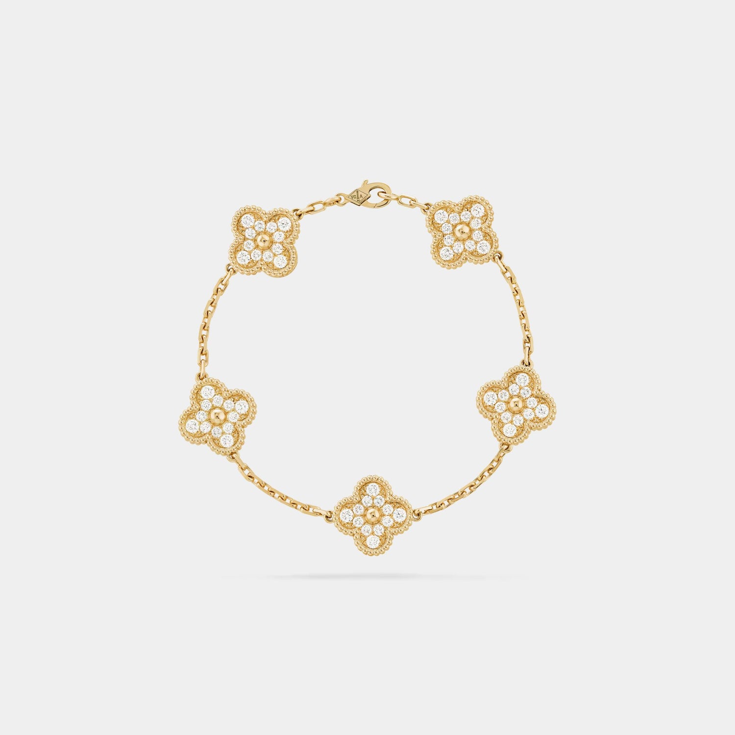 Van Cleef Arpels Alhambra Vintage Gold Motifs Bracelet Diamond