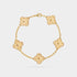 Van Cleef & Arpels Alhambra Vintage Yellow Gold Motifs Bracelet, Linked
