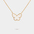 Van Cleef & Arpels Lucky Alhambra Butterfly Pendant Yellow Gold Pearl, Front