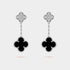 Van Cleef & Arpels Magic Alhambra Earrings 2 motifs Gold Diamond Onyx, Front