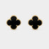 Van Cleef & Arpels Magic Alhambra Earrings Yellow Gold Onyx, Front