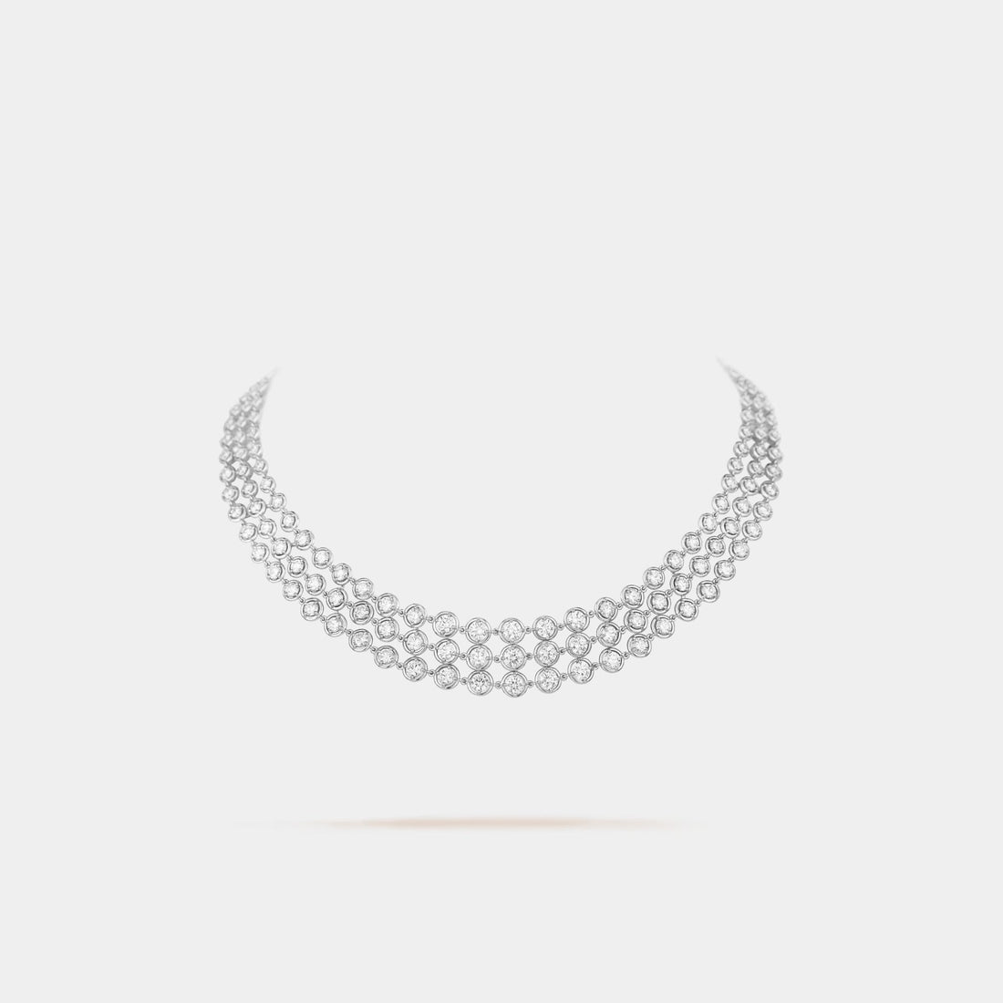 Van Cleef &amp; Arpels Palmyre Necklace White Gold Diamond, Front