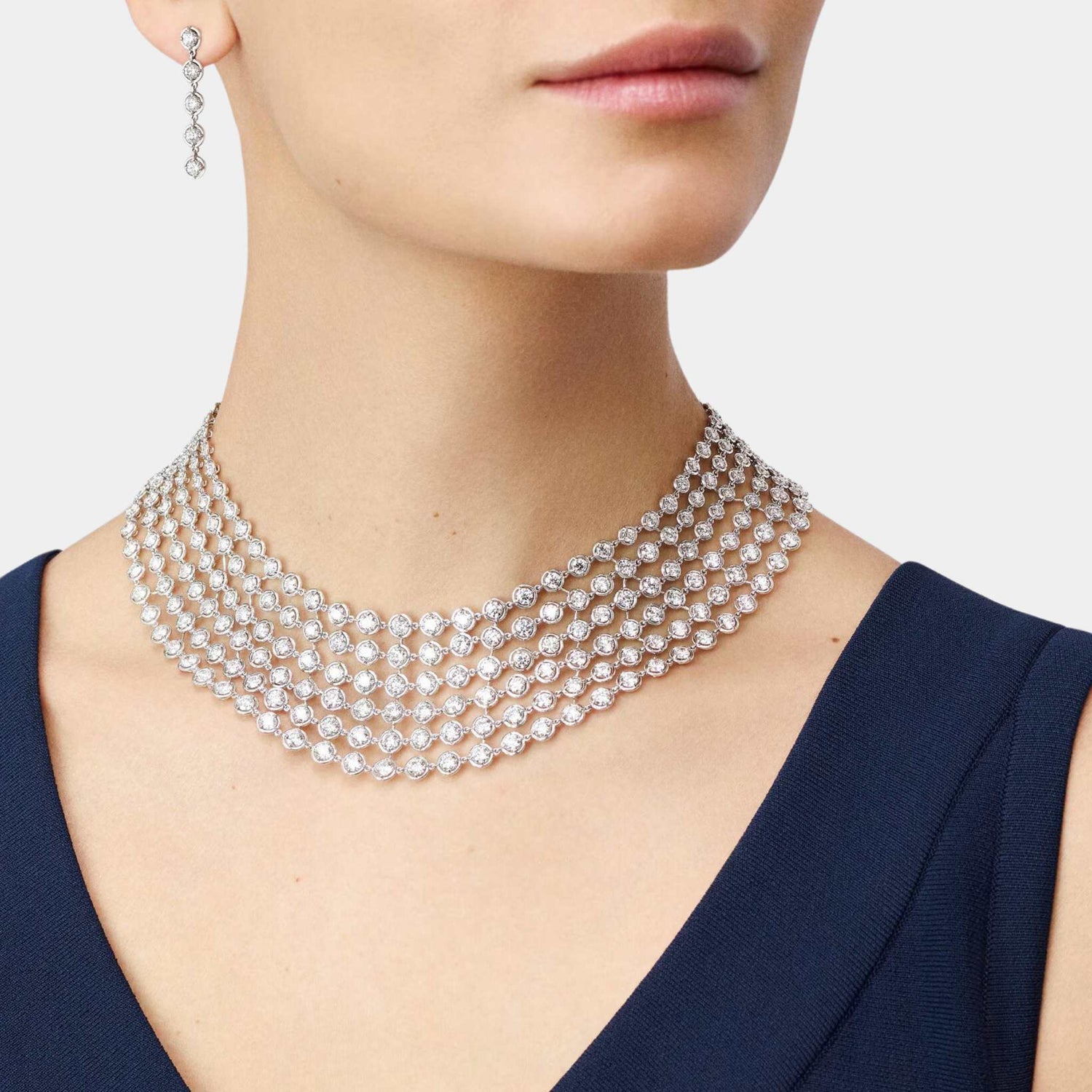 Van Cleef &amp; Arpels Palmyre Necklace White Gold Diamond, Model