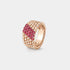 Van Cleef & Arpels Perlée Couleurs Ring 5 rows Rose Gold Ruby, Front