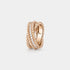 Van Cleef & Arpels Perlée diamonds Duo Ring Rose Gold Diamond, Front