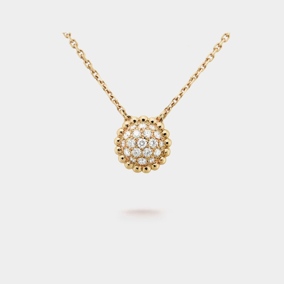 Van Cleef &amp; Arpels Perlée Diamonds Pendant Yellow Gold Diamond, Front