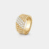 Van Cleef & Arpels Perlée Diamonds Ring 5 Rows Yellow Gold Diamond, Front