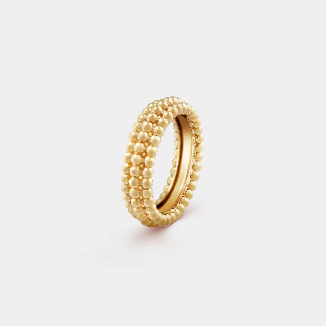 Van Cleef & Arpels Perlée Pearls Of Gold Ring 3 Rows Yellow Gold, Front