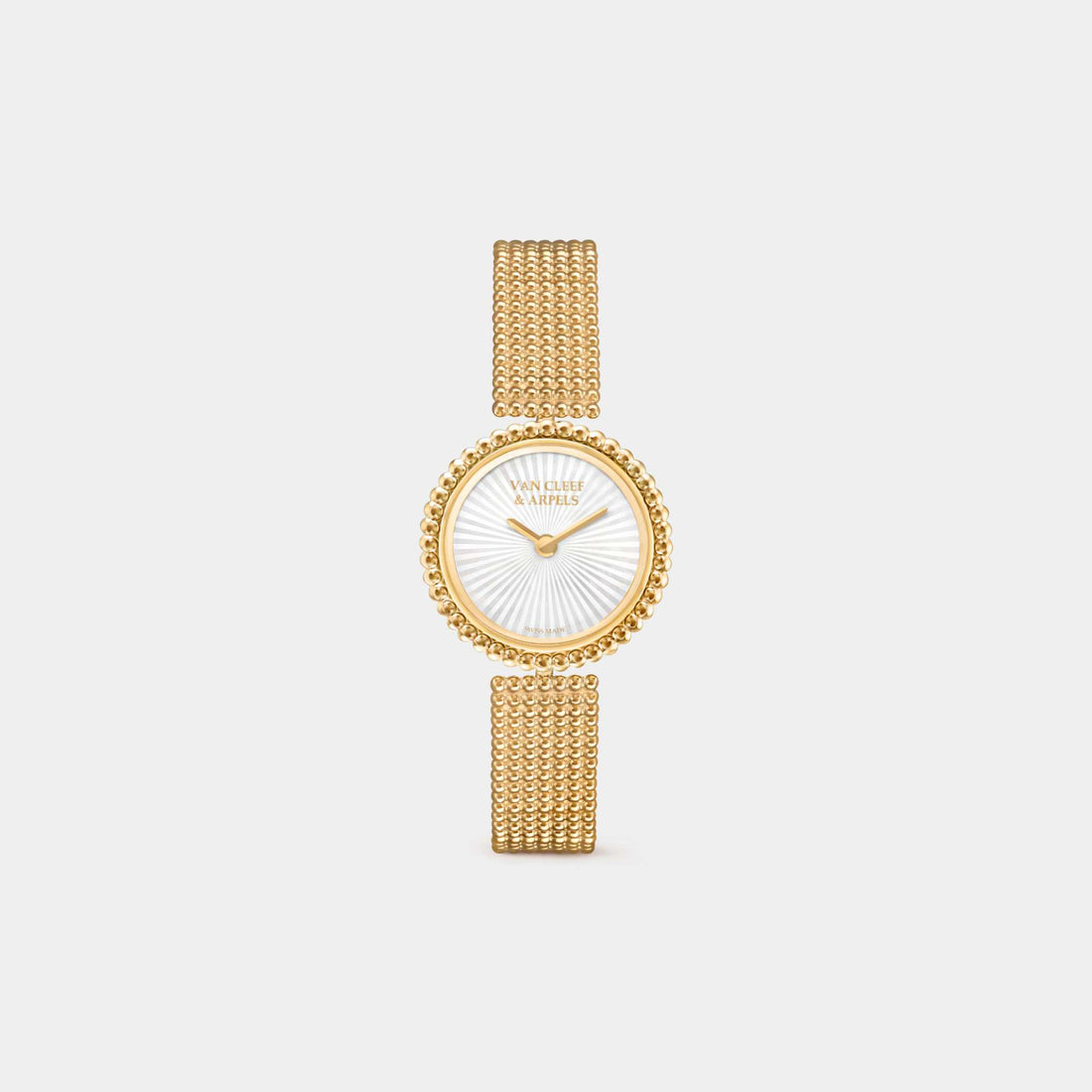 Van Cleef &amp; Arpels Perlée Watch 23 mm Yellow Gold Mother Of Pearl, Front