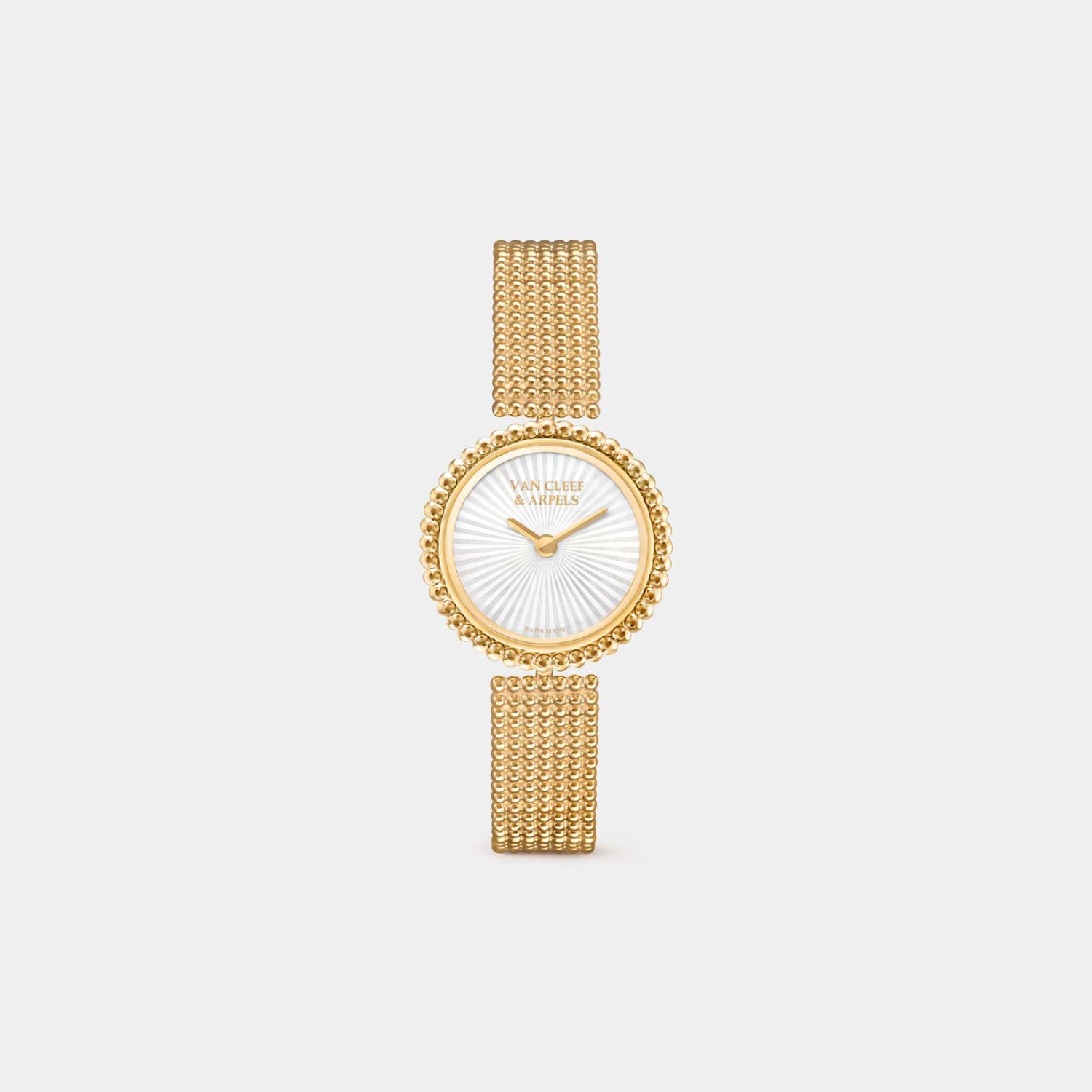 Van Cleef &amp; Arpels Perlée Watch 23 mm Yellow Gold Mother Of Pearl, Front