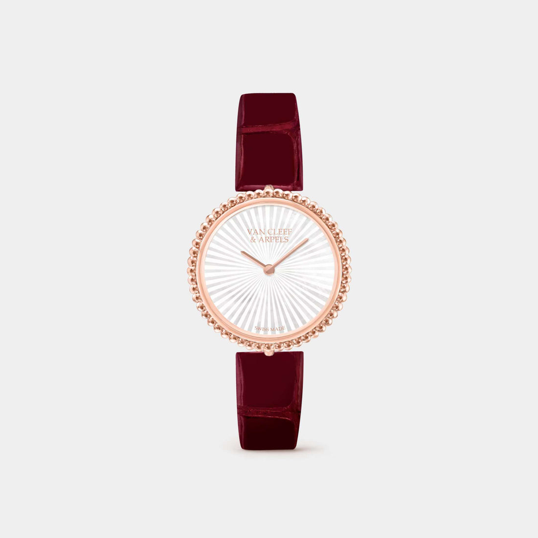 Van Cleef &amp; Arpels Perlée Watch 30 mm Rose Gold Mother Of Pearl, Front