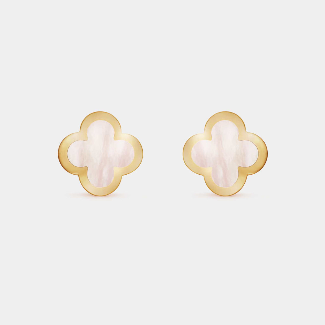 Van Cleef & Arpels Pure Alhambra Earstuds Yellow Gold Mother Of pearl, Front