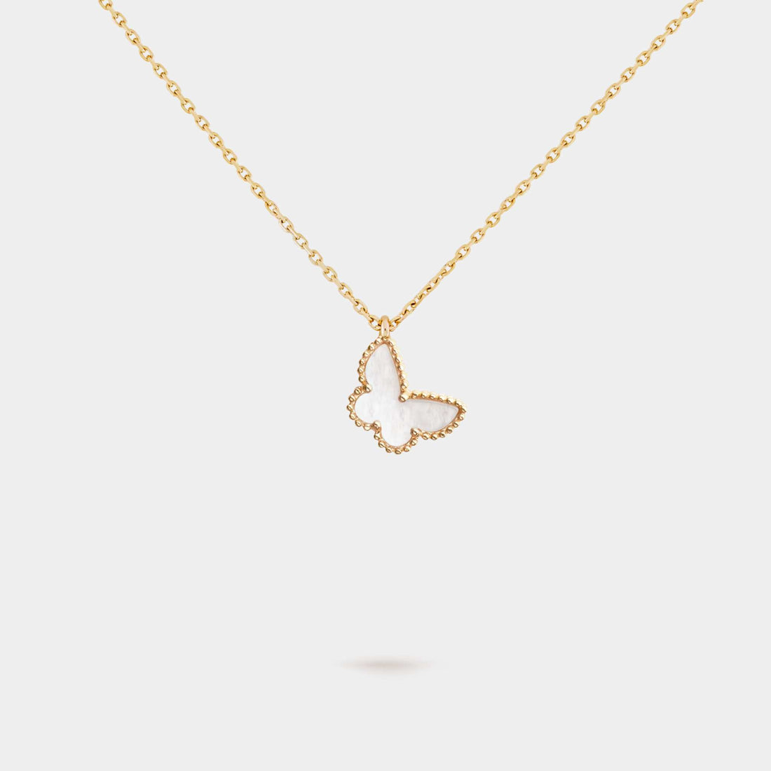 Van Cleef & Arpels Sweet Butterflies Pendant Yellow Gold With Pearl, Front