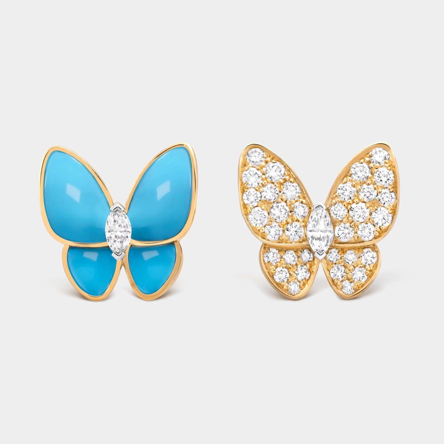 Turquoise Butterfly Necklace Van Cleef Two Butterfly Earrings Van