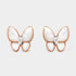 Van Cleef & Arpels Two Butterfly Earrings Rose Gold Diamond Pearl,Front