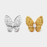 Van Cleef & Arpels Two Butterfly Earrings Yellow Gold Diamond Sapphire, Front