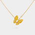 Van Cleef & Arpels Two Butterfly Pendant Yellow Gold Diamond Sapphire, Front