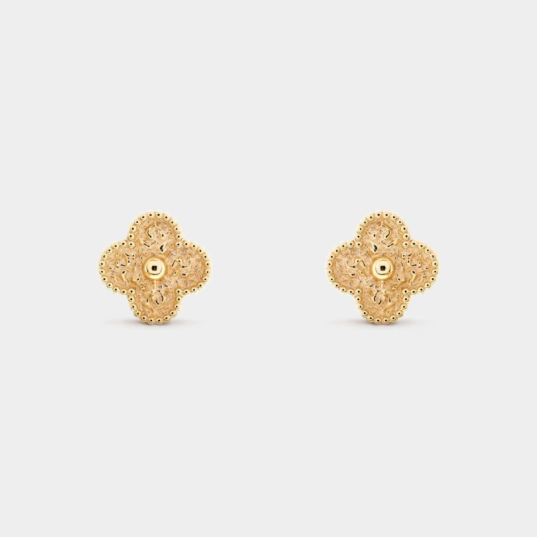 Van Cleef & Arpels Vintage Alhambra Earrings Yellow Gold, Front