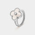 Van Cleef & Arpels Vintage Alhambra Ring white gold Diamond With Pearl, Front