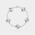 Van Cleef & Arpels Vintage Alhambra White Gold Bracelet , Linked Front