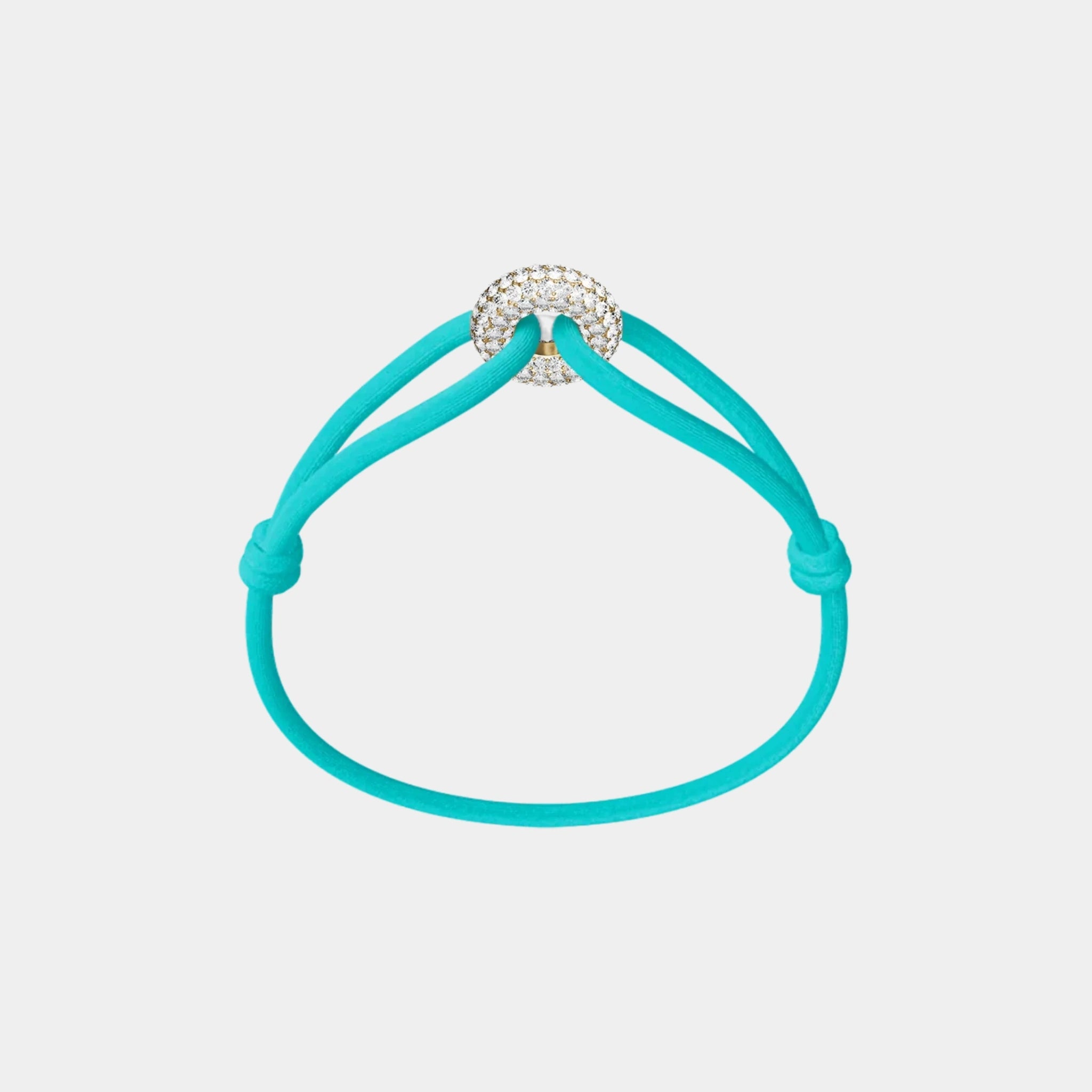 Wecord Golden Soho Pave Cord Bracelet, Aqua