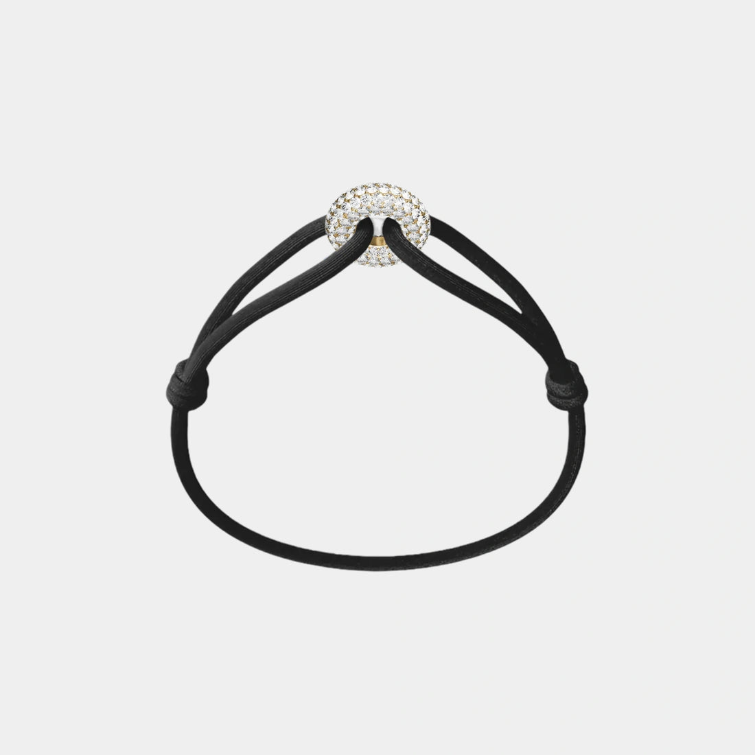 Wecord Golden Soho Pave Cord Bracelet, Black