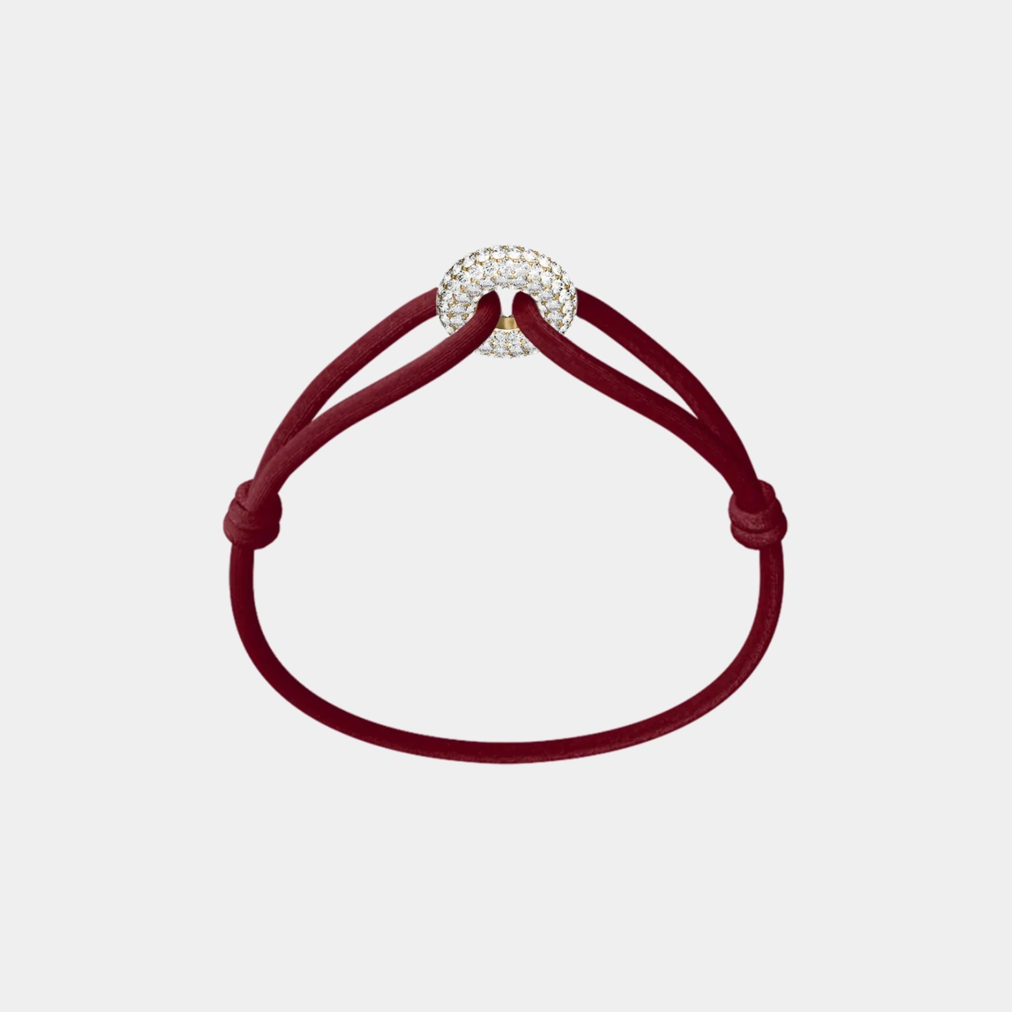 Wecord Golden Soho Pave Cord Bracelet, Burgundy