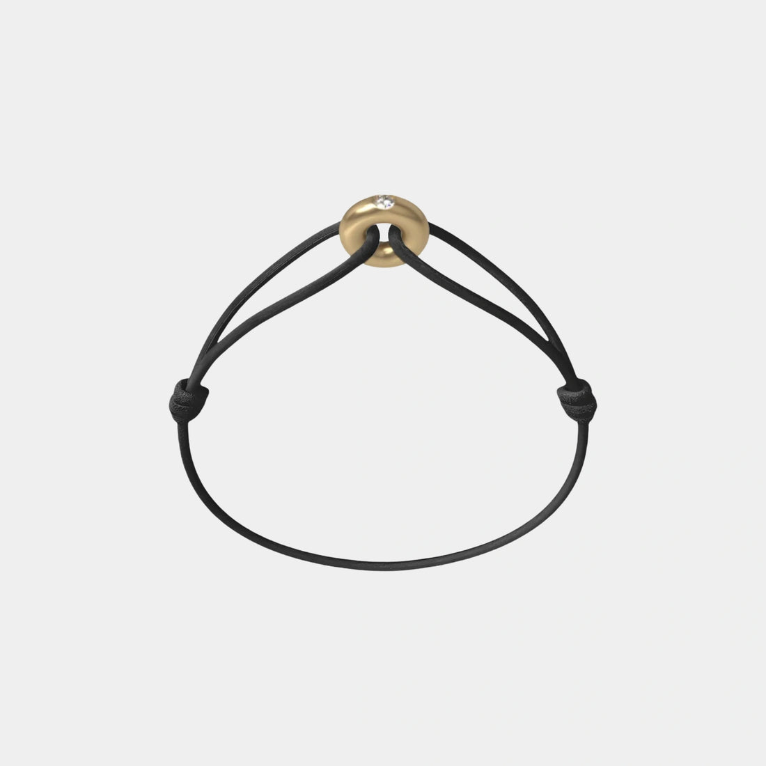 Wecord Mini Golden Soho Diamond Cord Bracelet, Black