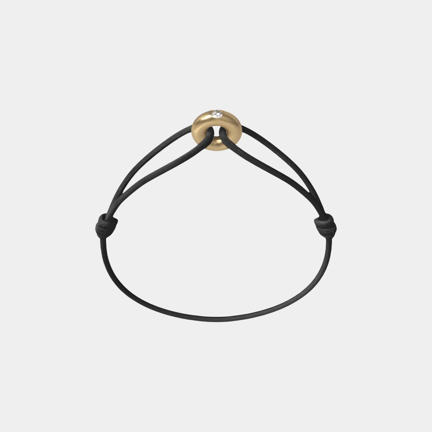 Wecord Mini Golden Soho Diamond Cord Bracelet, Black