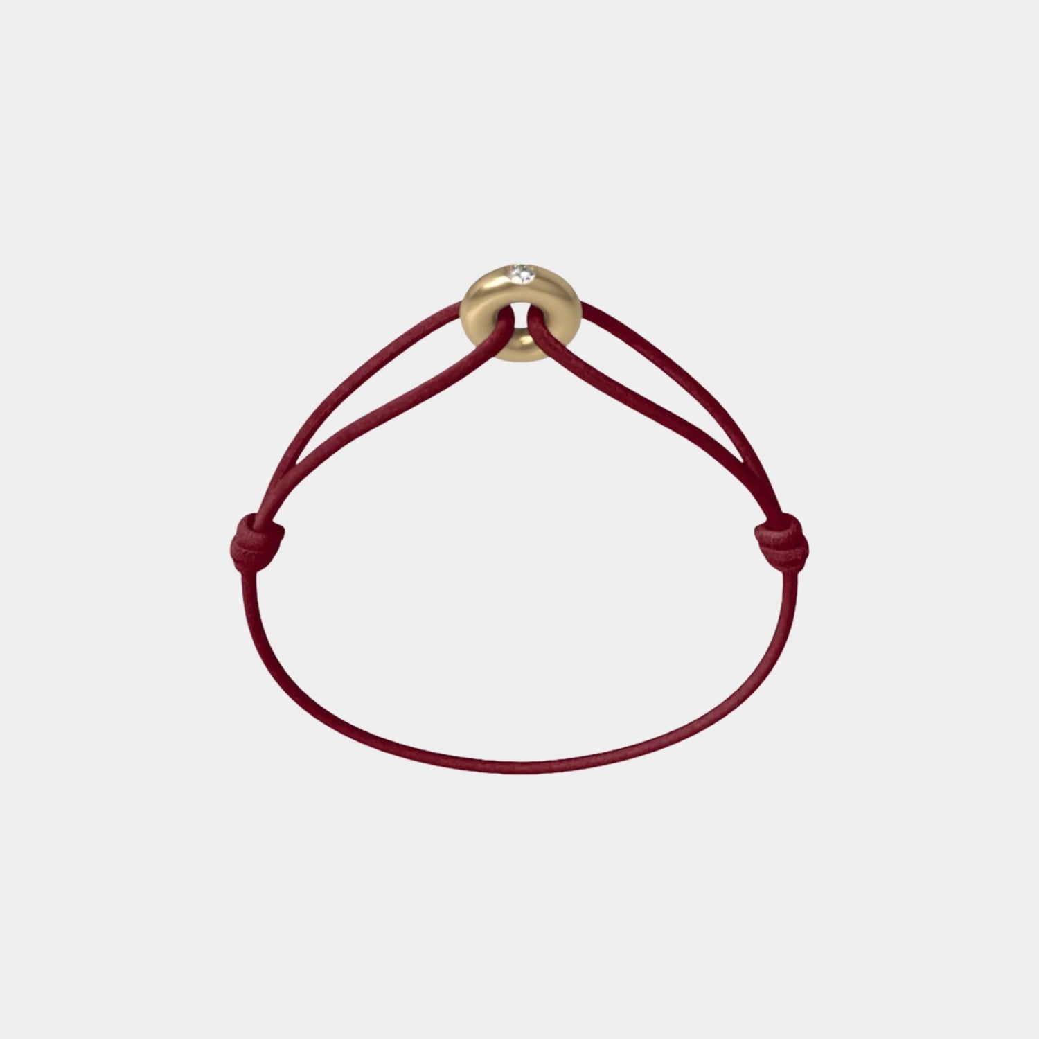 Wecord Mini Golden Soho Diamond Cord Bracelet, Burgundy