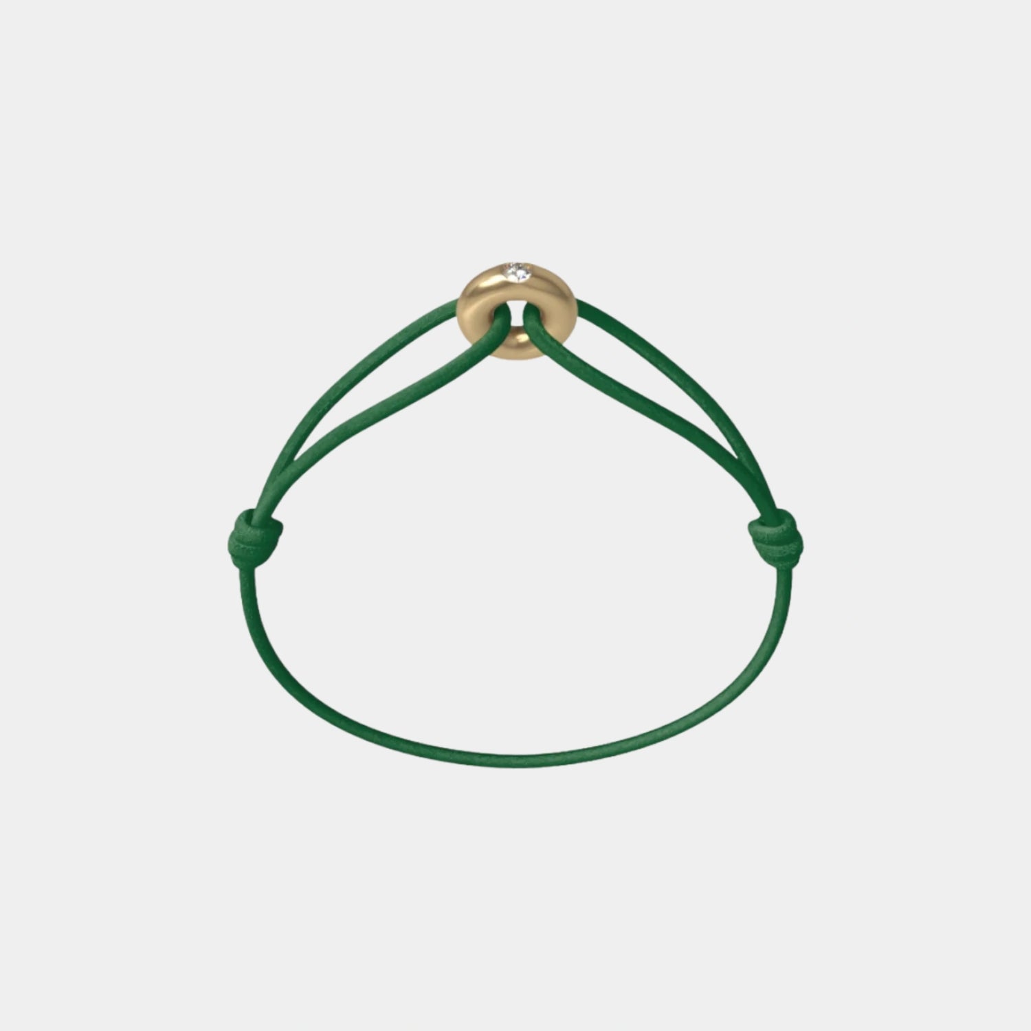 Wecord Mini Golden Soho Diamond Cord Bracelet, Green