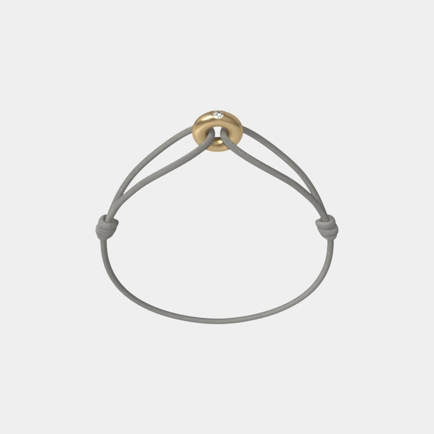 Wecord Mini Golden Soho Diamond Cord Bracelet, Grey