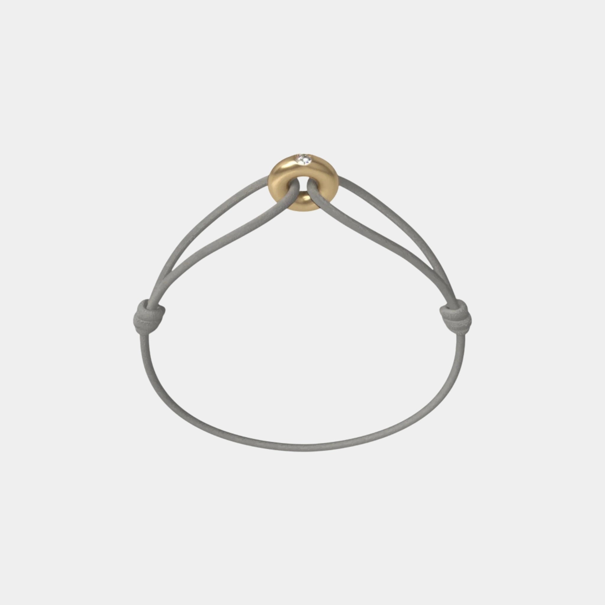 Wecord Mini Golden Soho Diamond Cord Bracelet, Grey