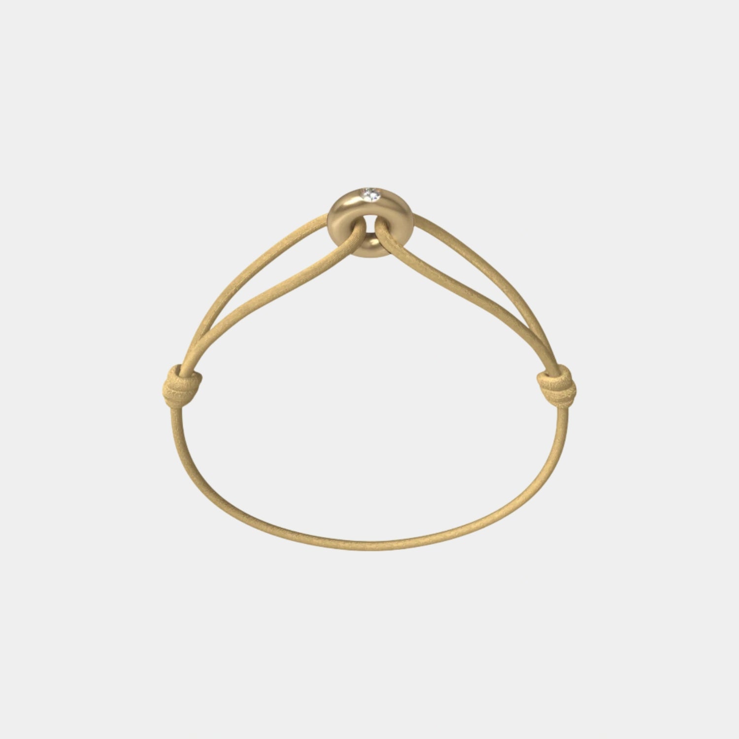Wecord Mini Golden Soho Diamond Cord Bracelet, Sand