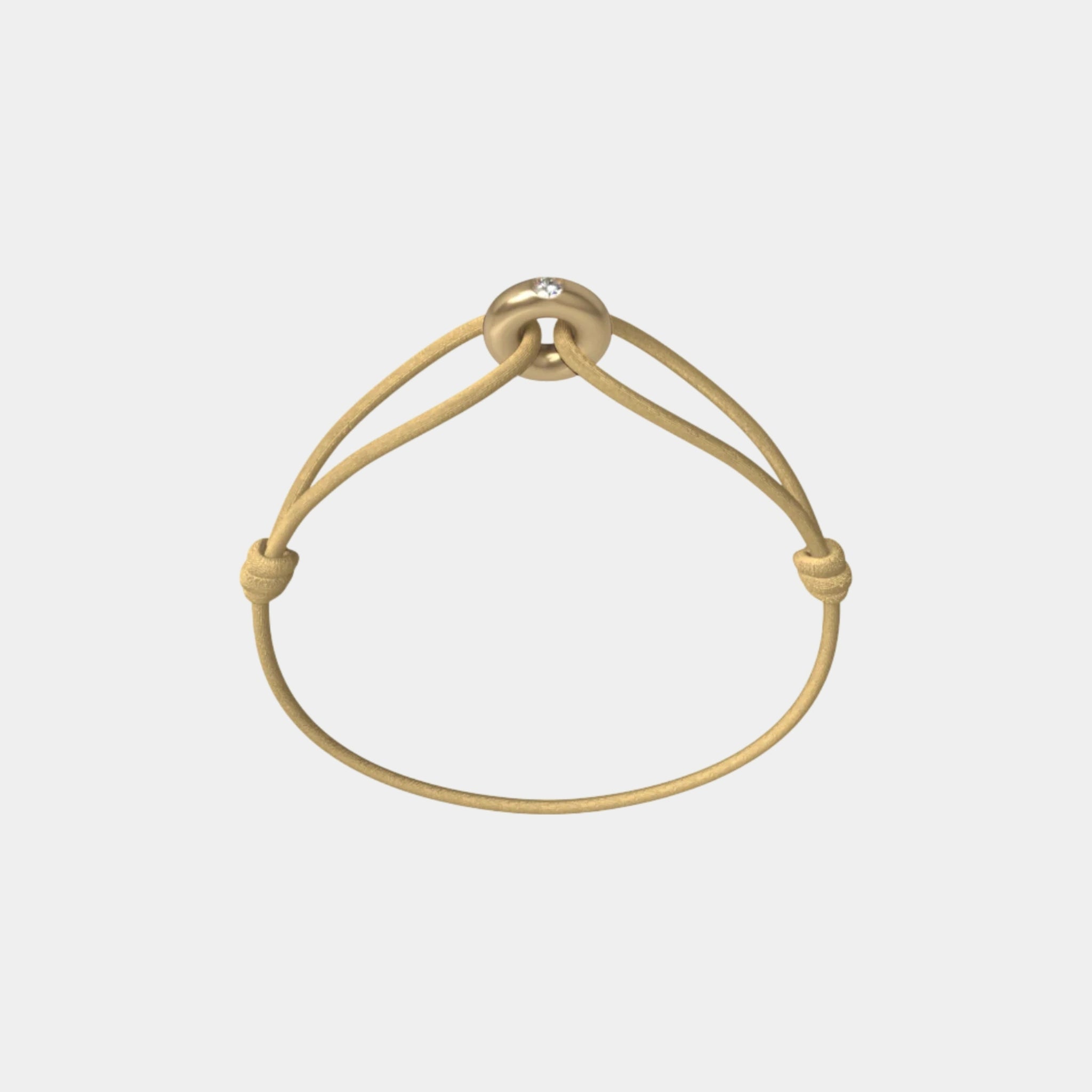 Wecord Mini Golden Soho Diamond Cord Bracelet, Sand