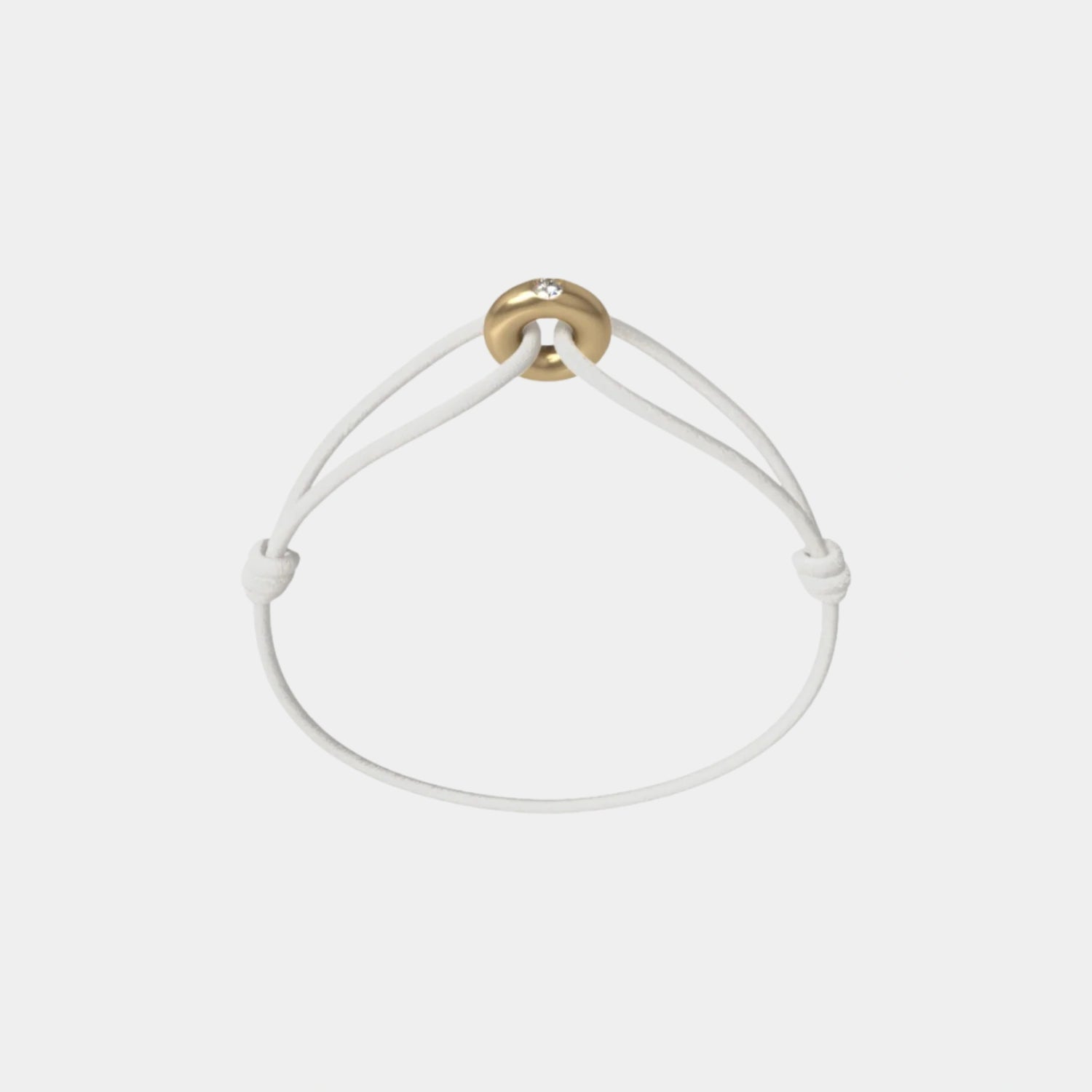 Wecord Mini Golden Soho Diamond Cord Bracelet, White