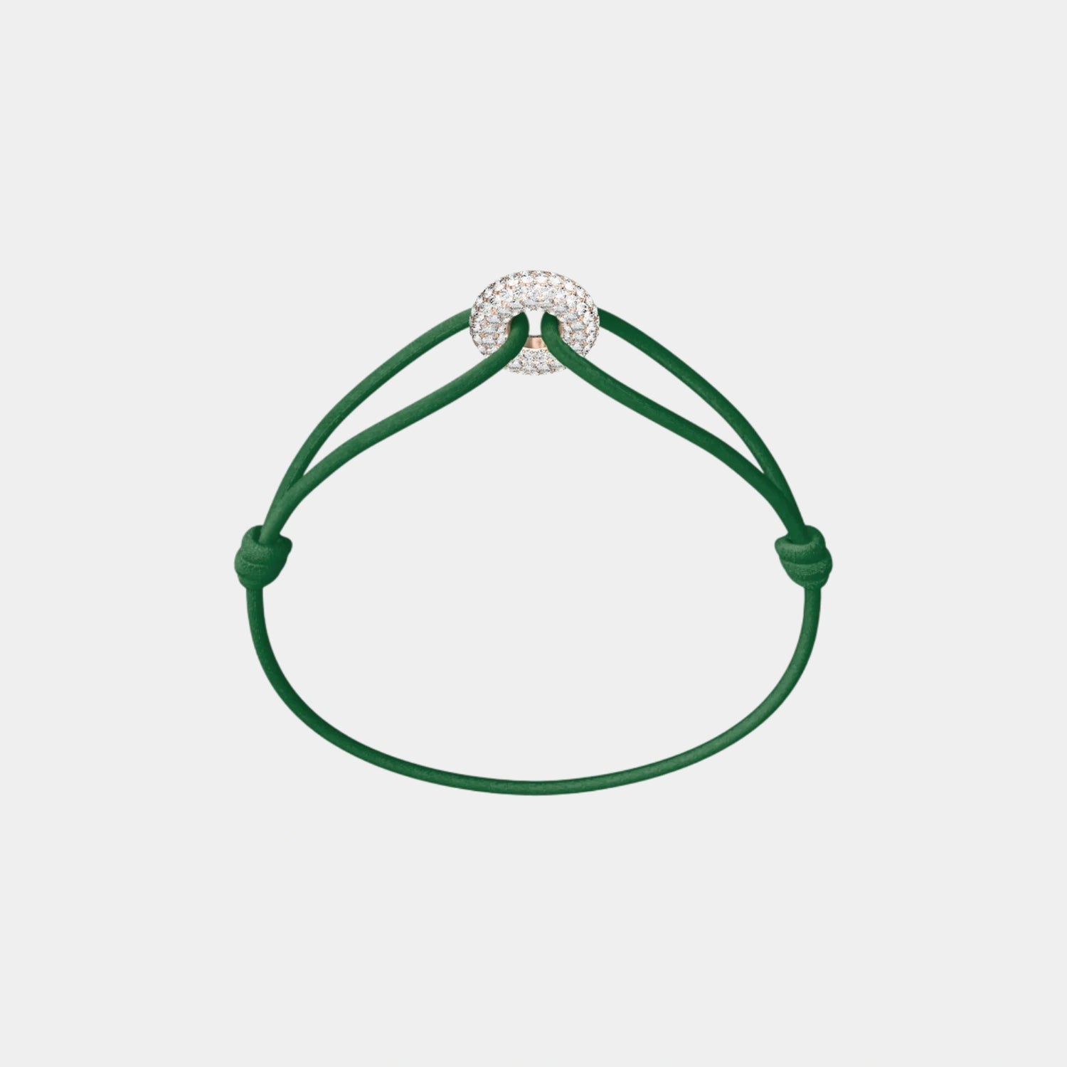 Wecord Mini Rose Soho Pave Cord Bracelet, Green