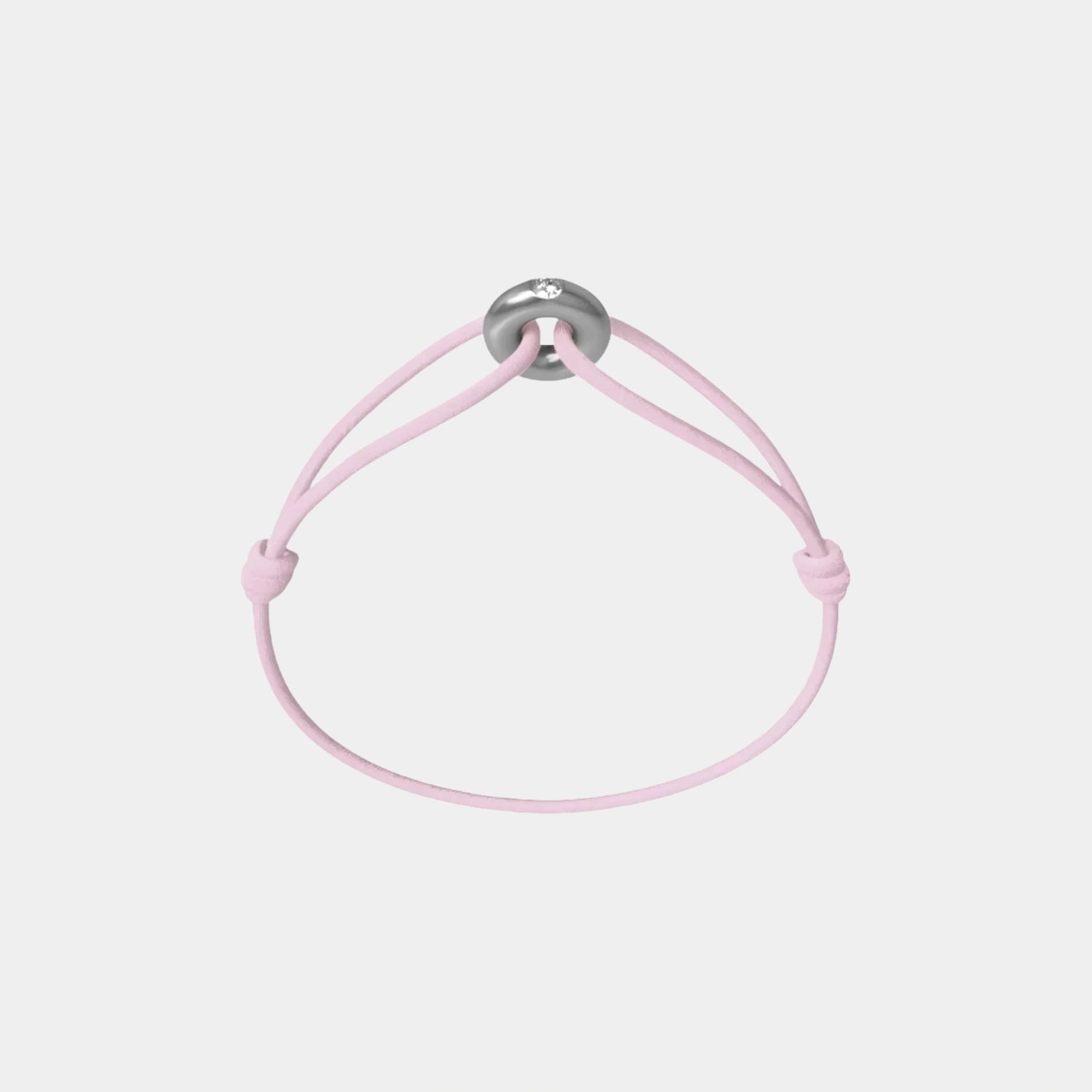 Wecord Mini Silver Soho Diamond Cord Bracelet, Light Pink