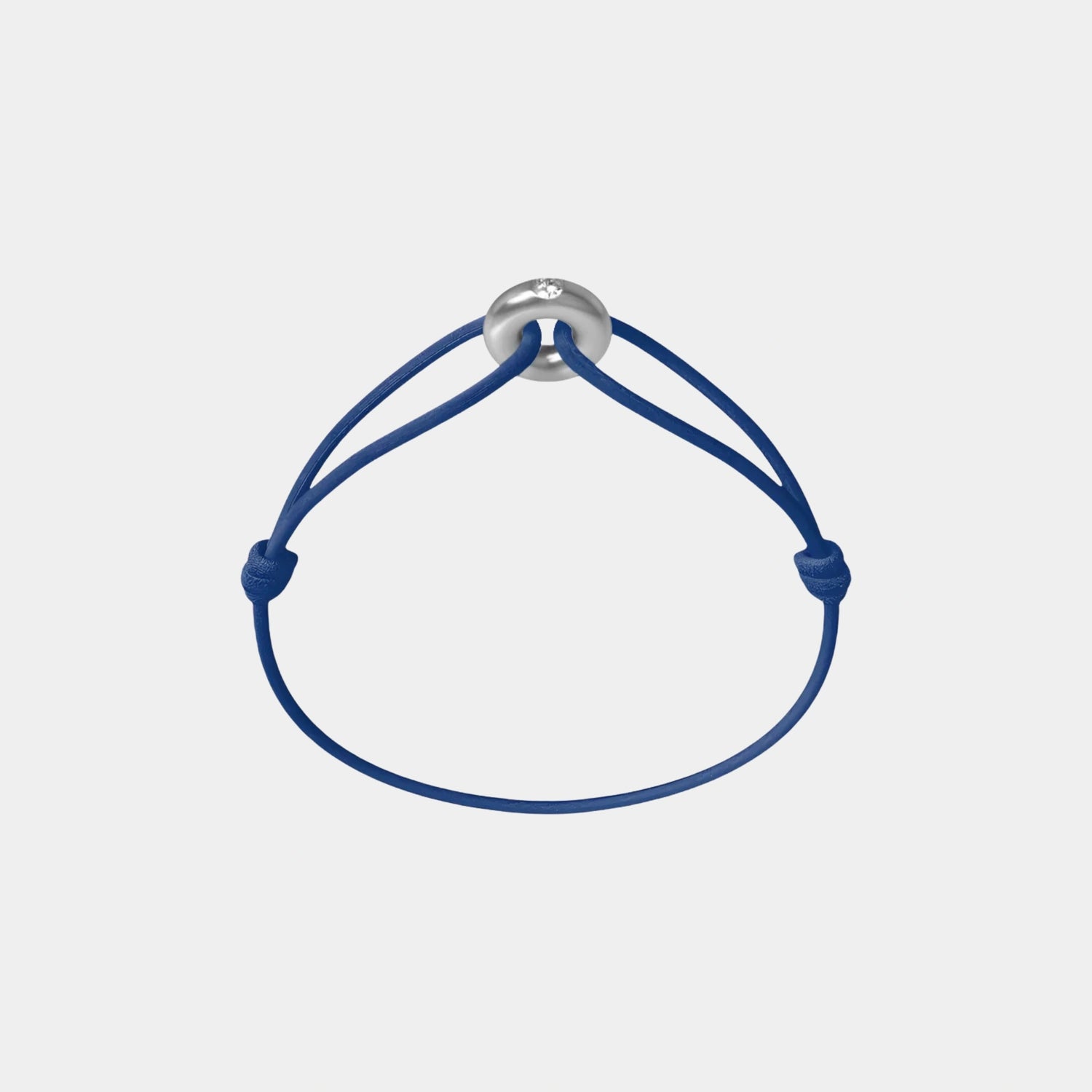 Wecord Mini Silver Soho Diamond Cord Bracelet, Navy Blue