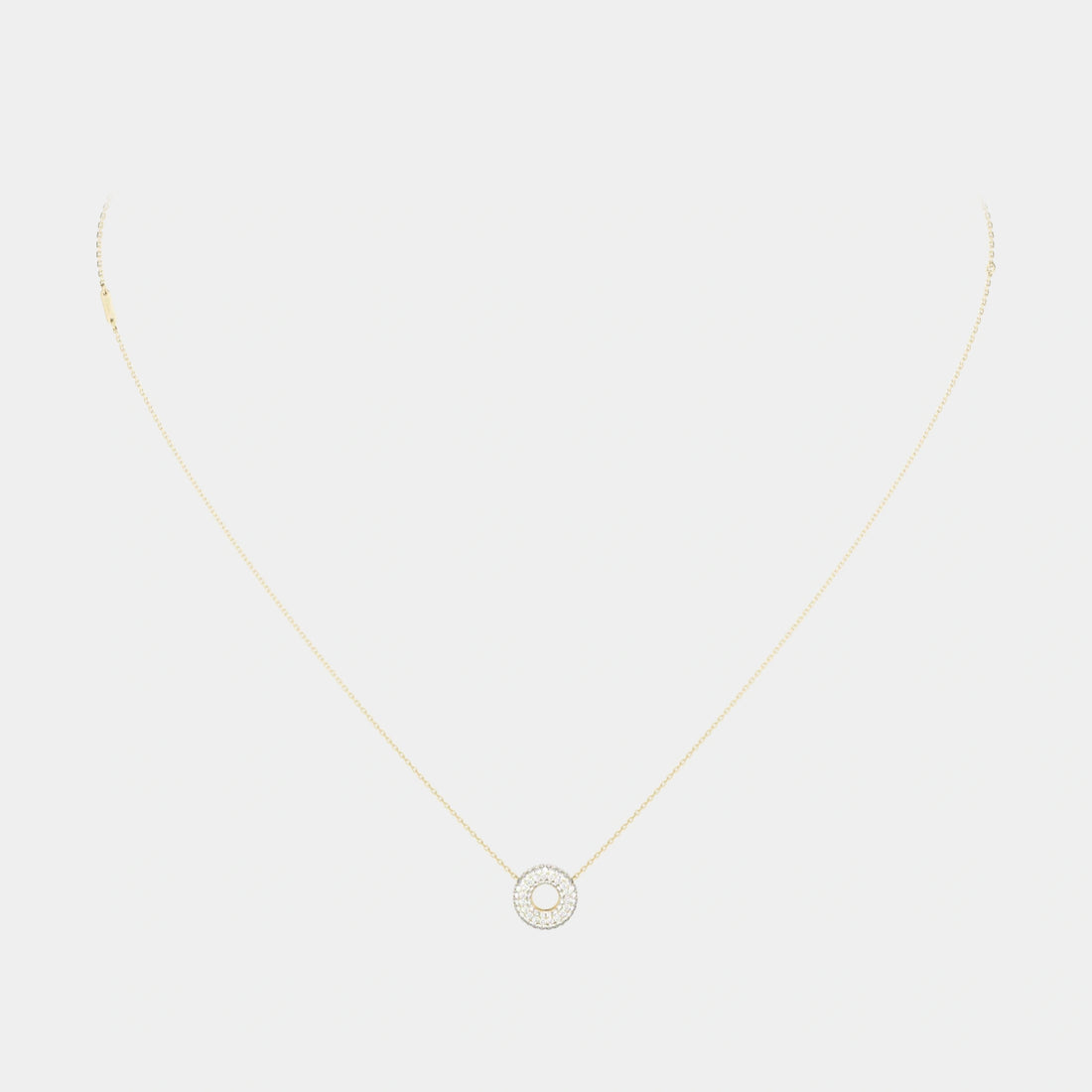 Wecord Mini Soho Pavé Necklace, Gold, Front