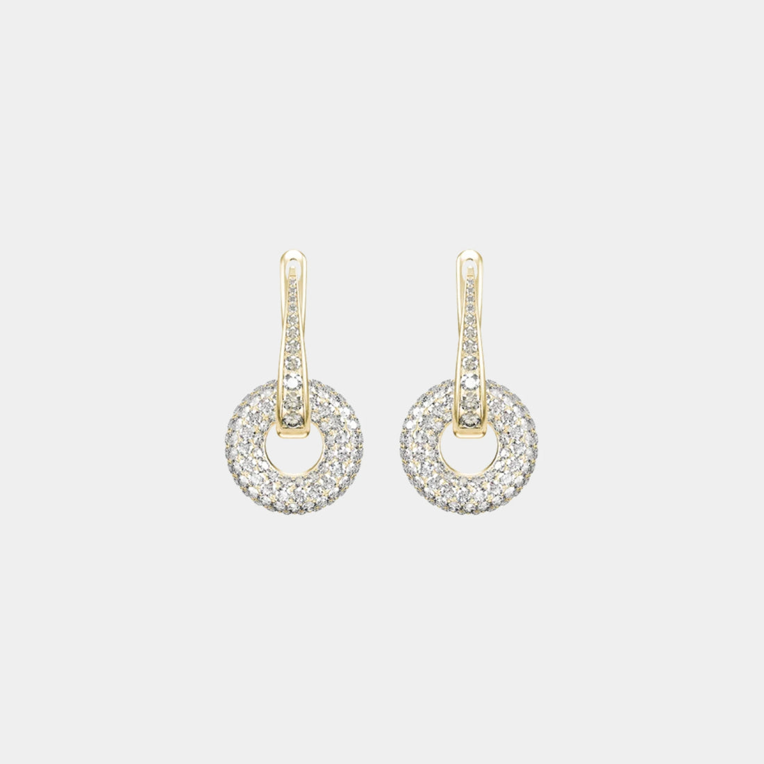 Wecord Pave Soho Earrings, Gold, Front