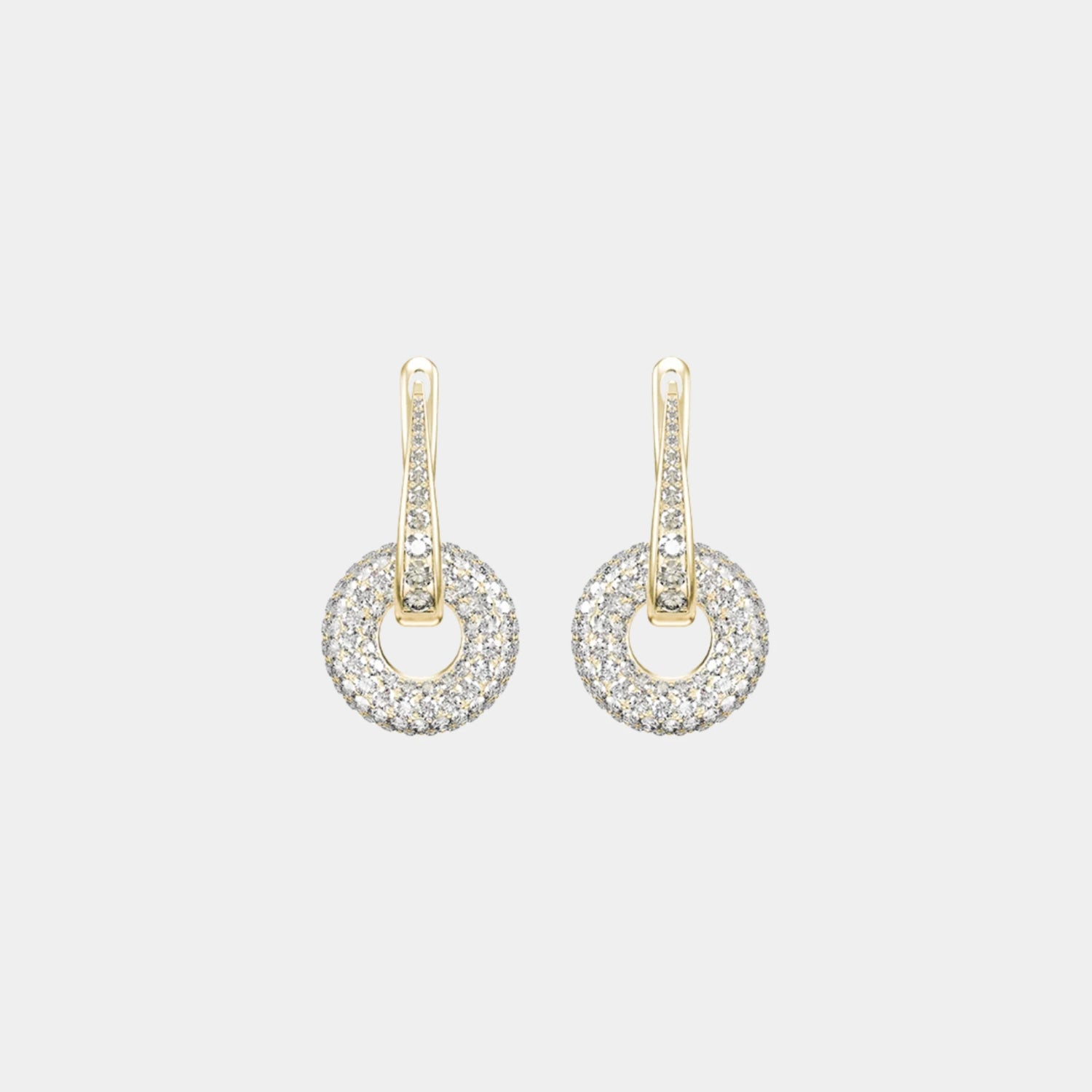 Wecord Pave Soho Earrings, Gold, Front