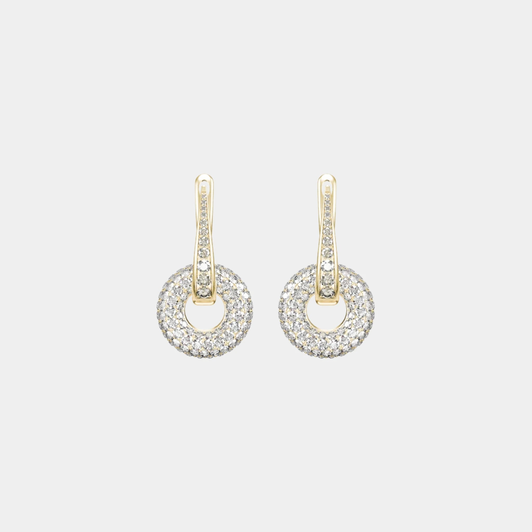Wecord Pave Soho Earrings, Gold, Front