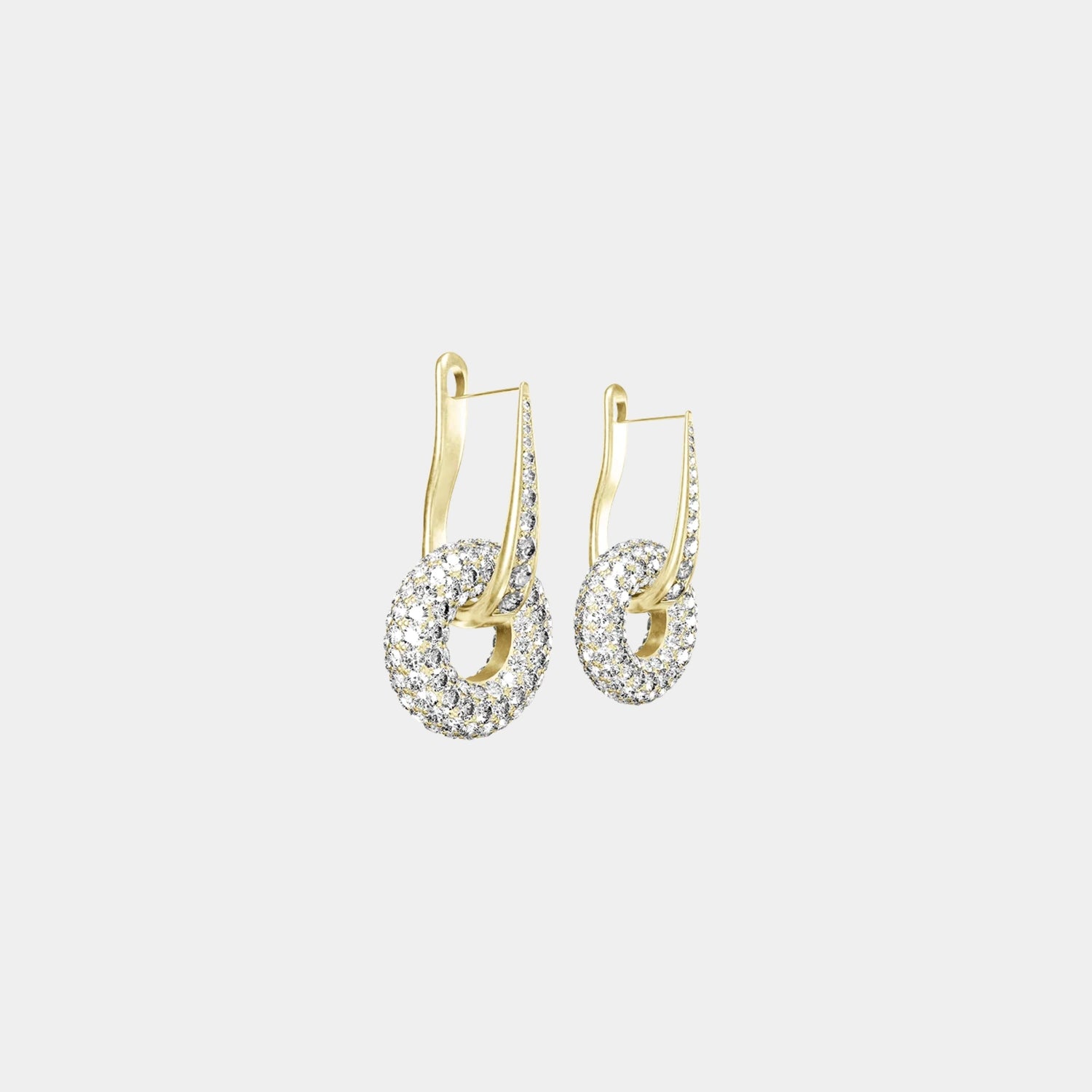 Wecord Pave Soho Earrings, Gold, Side