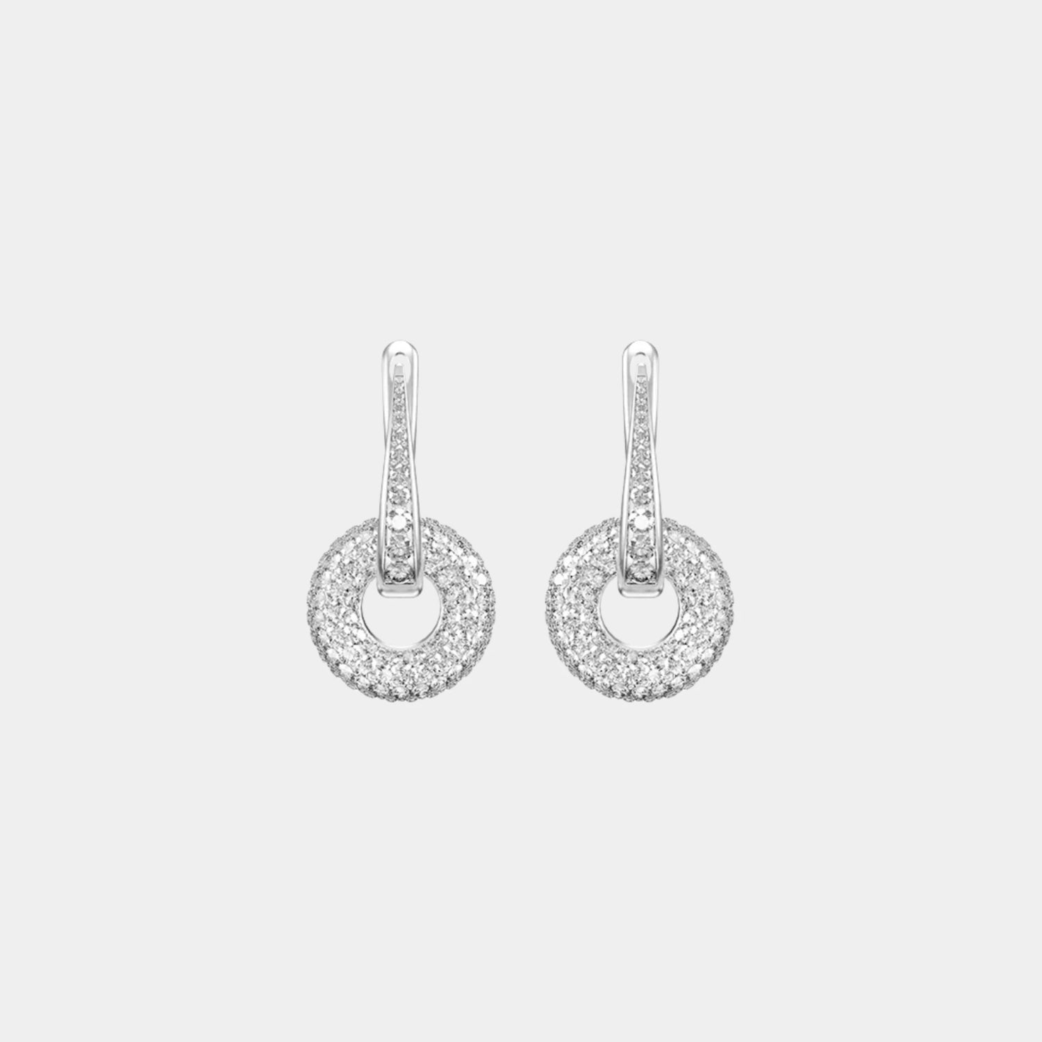 Wecord Pave Soho Earrings, Silver, Front