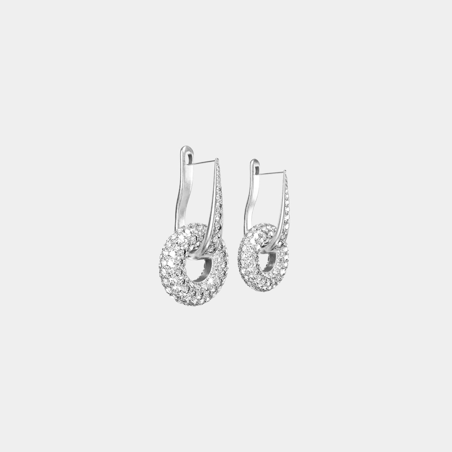 Wecord Pave Soho Earrings, Silver, Side