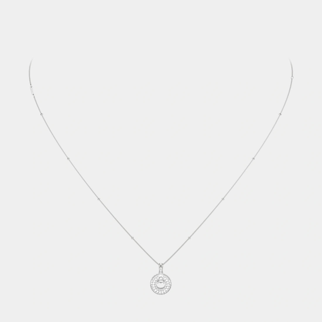 Wecord Pavé Soho Necklace, Gold, Front