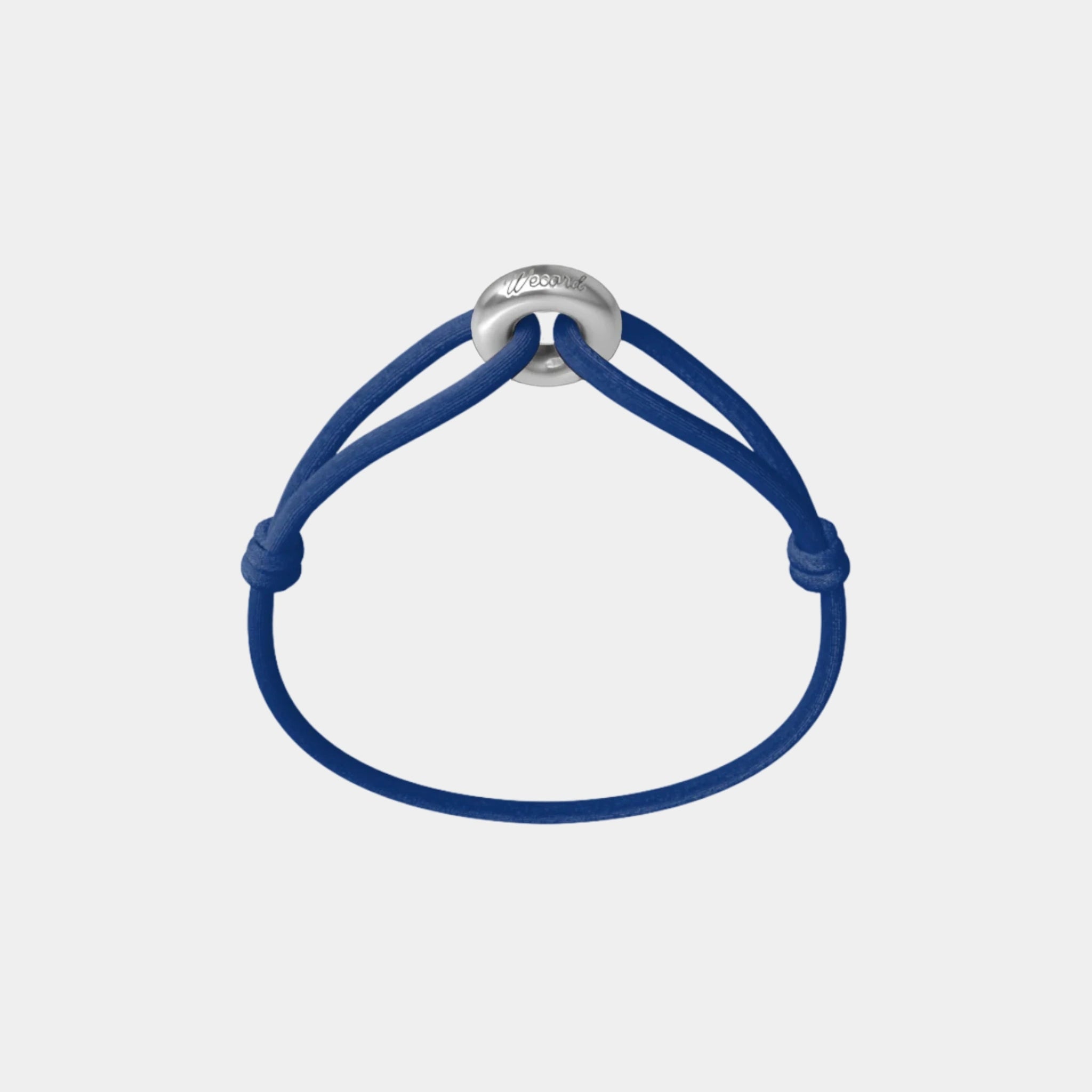 Wecord Silver Soho Cord Bracelet, Navy Blue